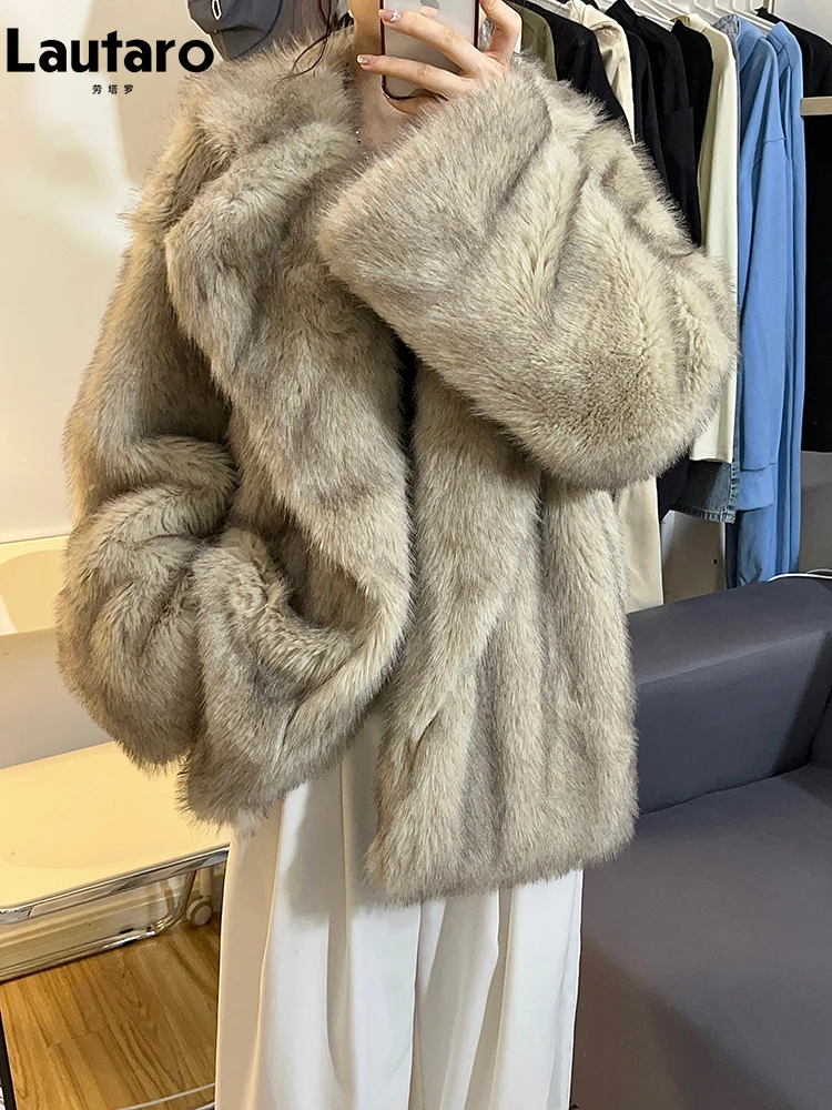 nerazzurri осень зима свободная повседневная толстая теплая волосатая мягкая