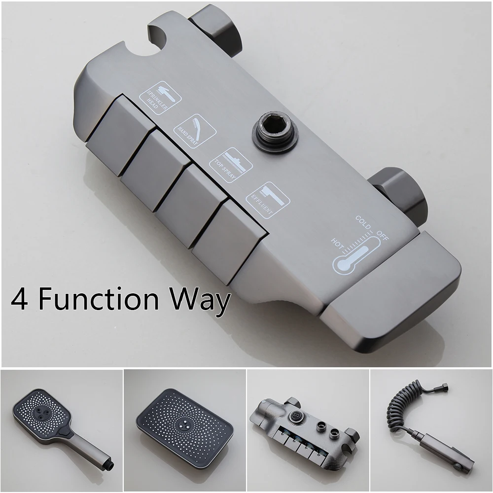 Torayvino серый и смеситель для душа в ванную комнату набор с фортепиано-ключом