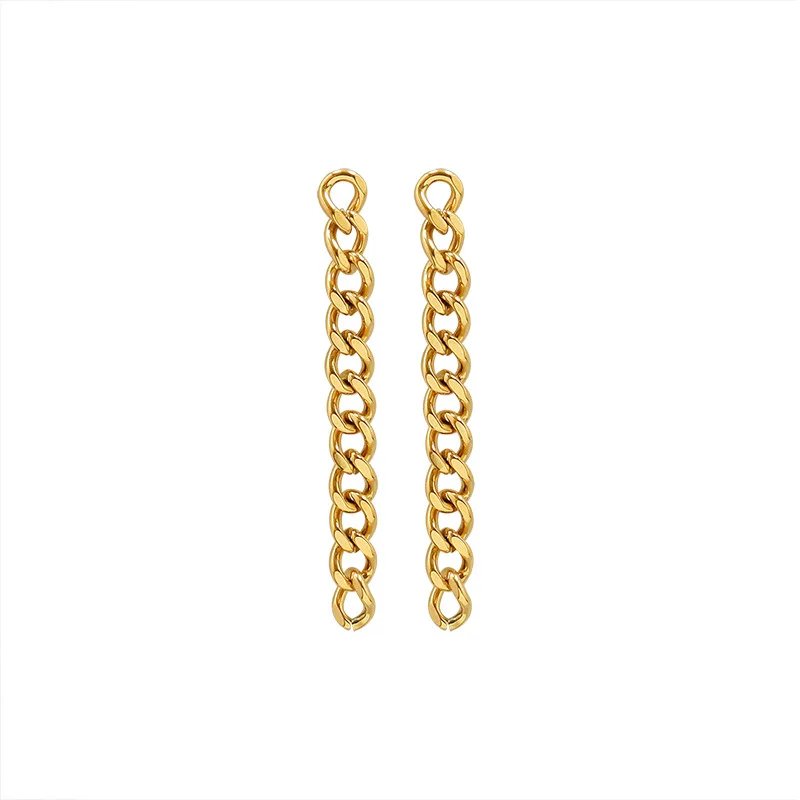 

Gold Long Link Chain Dangle Earrings For Women Drop Earring Punk Jewelry
