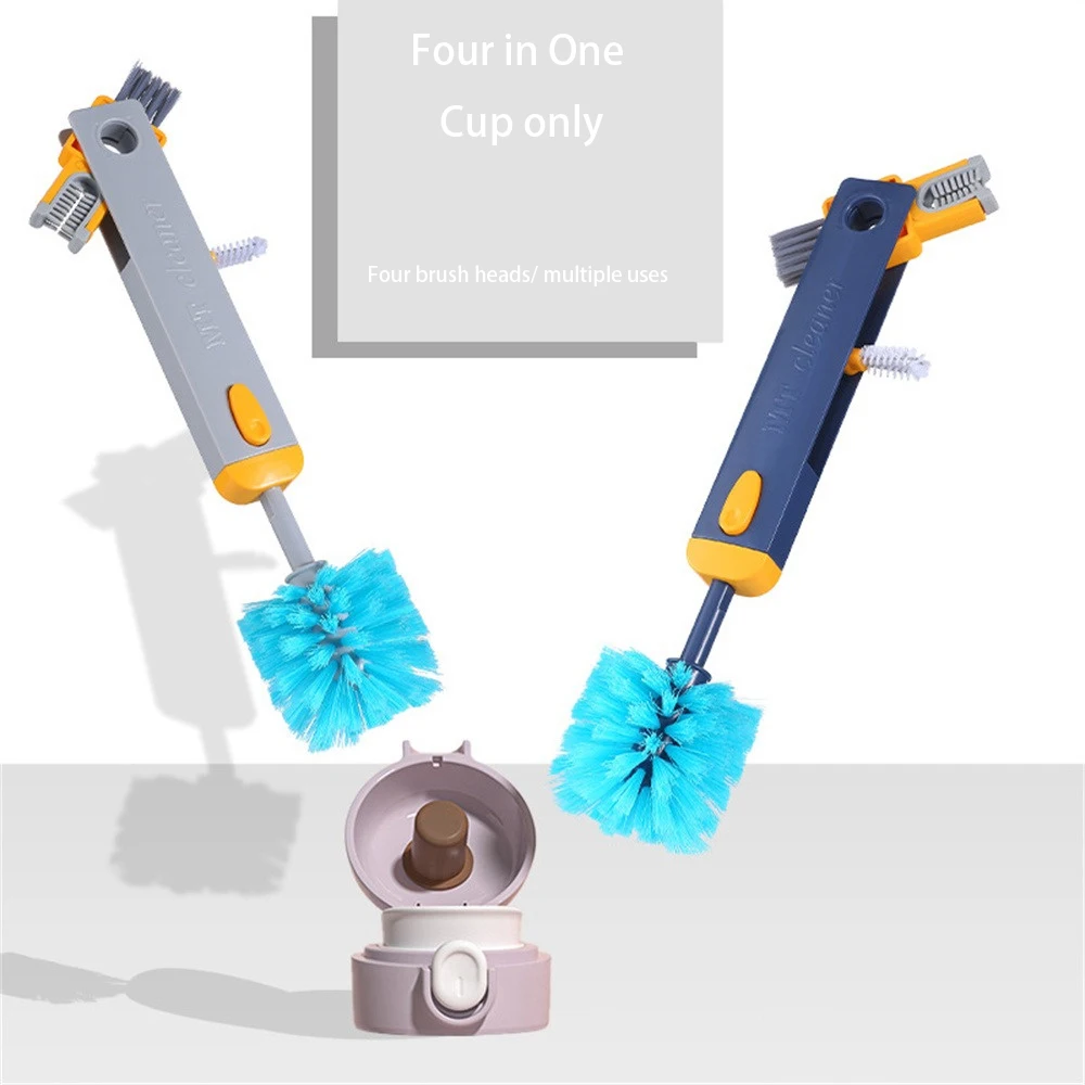 

Cleaning Brush Long Handle Lazy Bottle Brush Removable Glass Cleaning Brush Creative Four In One Cup Brush 360 Degree Cup Brush