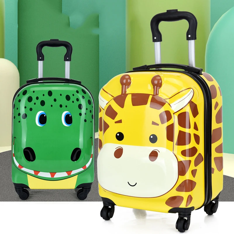 LeTrend 3D Cartoon Suitcases On Wheels Kids Dinosaur Rolling Trolley Children Travel Bag Student Cabin Luggage Travel Suitcase