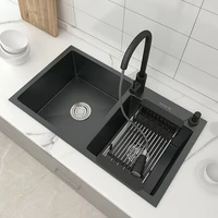 black strainer kitchen sink basket nozzle faucet stainless steel drain undermount kitchen sink filter cocina home improvement