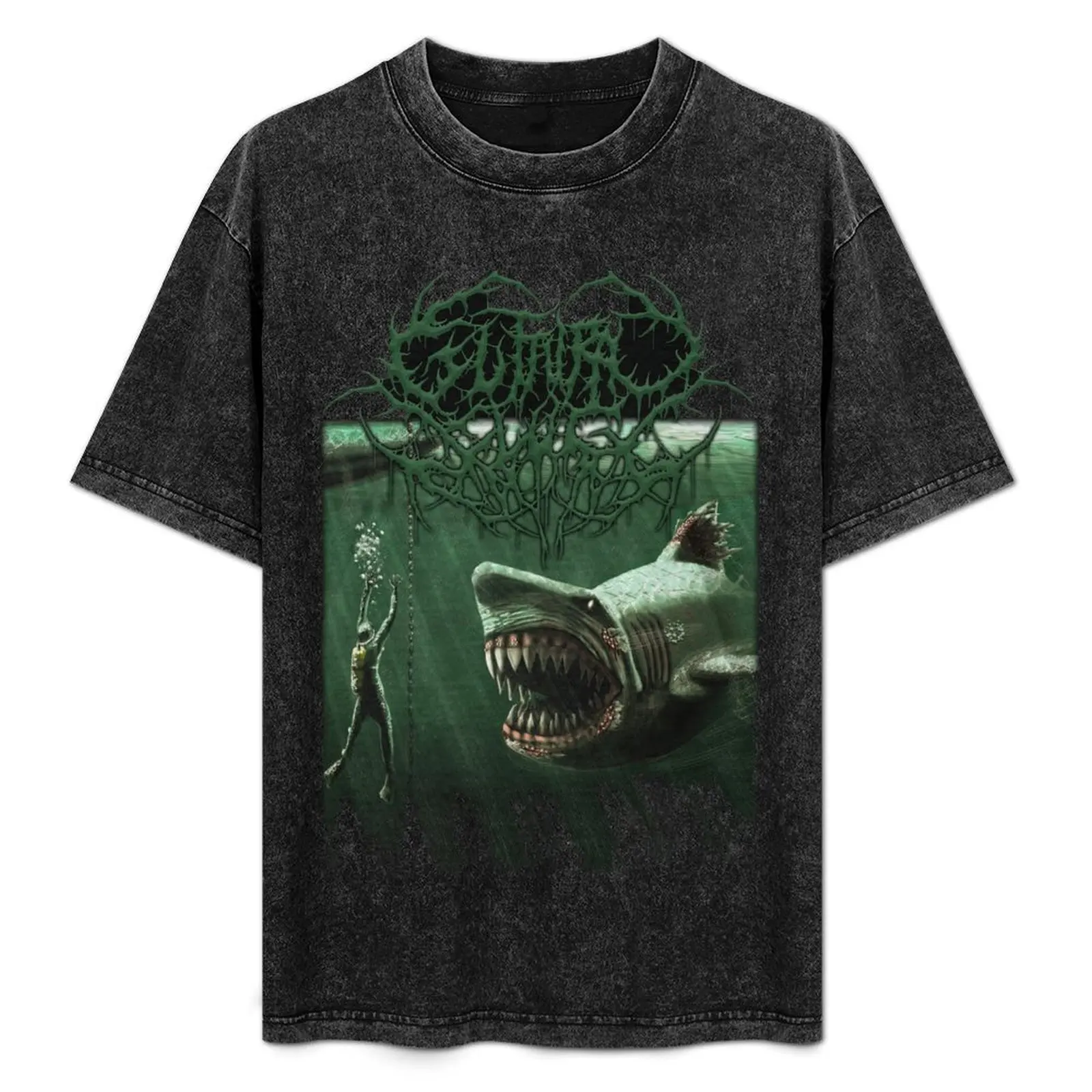 Фото Футболка Guttural Slug - Megalodon, повседневный минималистичный топ с короткими рукавами №1