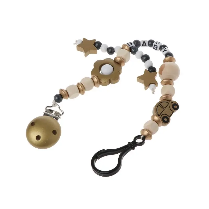 

Деревянная цепочка-пустышка с мультяшным рисунком