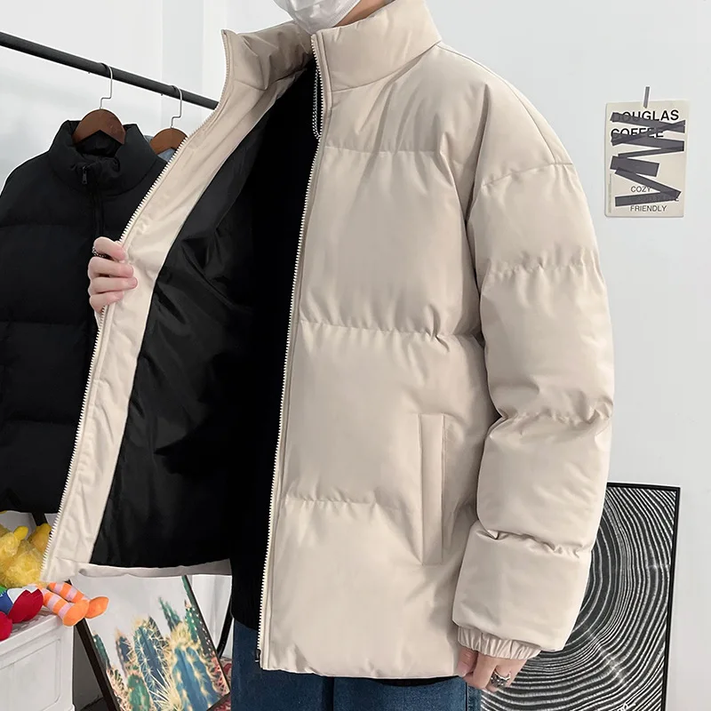 Fashion Winter Warm Solid Color Parkas For Men Overszied Coats 2022 Korean Man Casual Long Sleeve Zipper Jacket Outwear 5XL