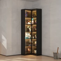 Corner cabinet glass door display cabinet bookcase light luxury living room storage lockers