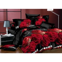 printed bedding set 4 pcs queen size duvet cover flat sheet with 2 pillowcases drop shi