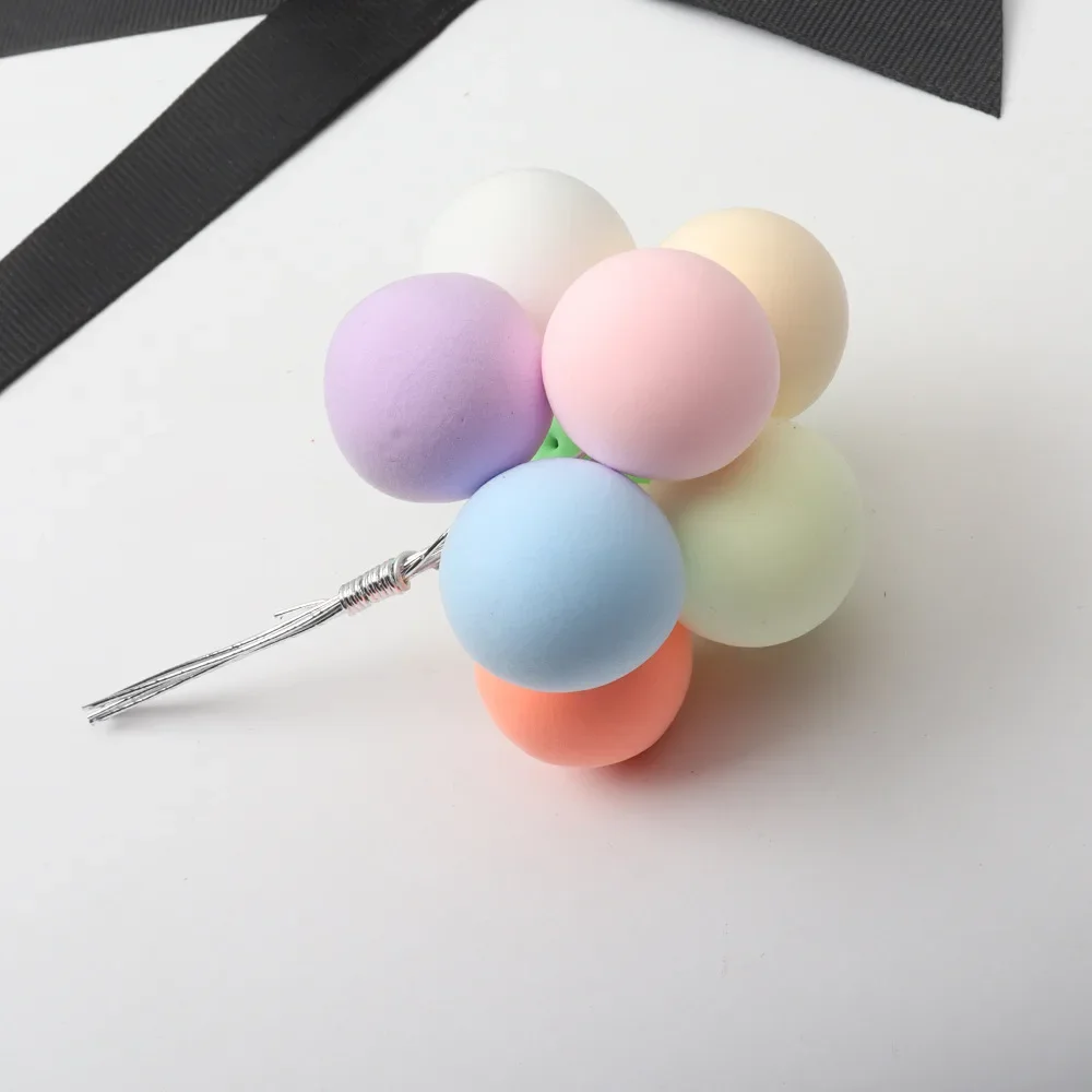

8Pcs/Set Colorful Ball Bundle Clay Balloons Cake Topper Creative Cupcake Card Flag Birthday Party Baby Shower Dessert Decoration