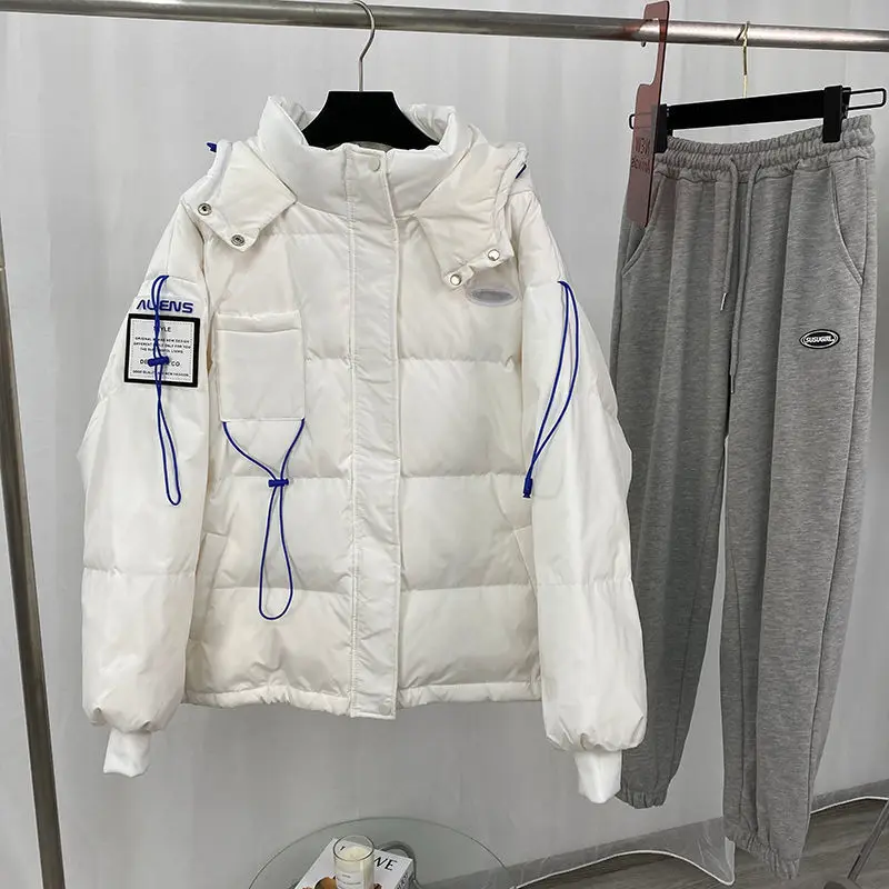 Cotton Padded Winter Thicken Warm Medium Long Parka Loose Hooded Coat Jackets Outwear Women Casual Sweet Solid Color Big Pocket
