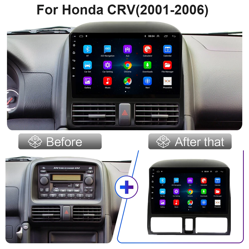 1+16G Wholesale 9 inch car screen Wifi Car DVD Player For Honda CRV 2 2001-2006 multimedia gps navigation audio enlarge