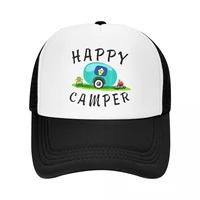 happy camping trailer camper trucker hat women men custom adjustable adult baseball cap summer hats snapback caps