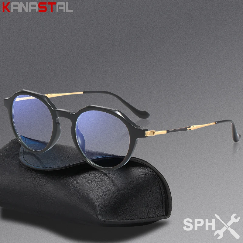 

Мужские очки для чтения по рецепту CR39, женские голубые бриллиантовые очки для дальнозоркости, металлическая оправа для очков TR в стиле ретро