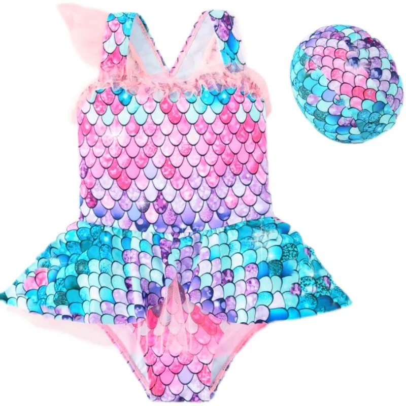 

2022 Disney New Style Mermaid Princess Sophia New Girl Beachwear Swimsuit Gorgeous Colorful Lace Princess Swimsuit