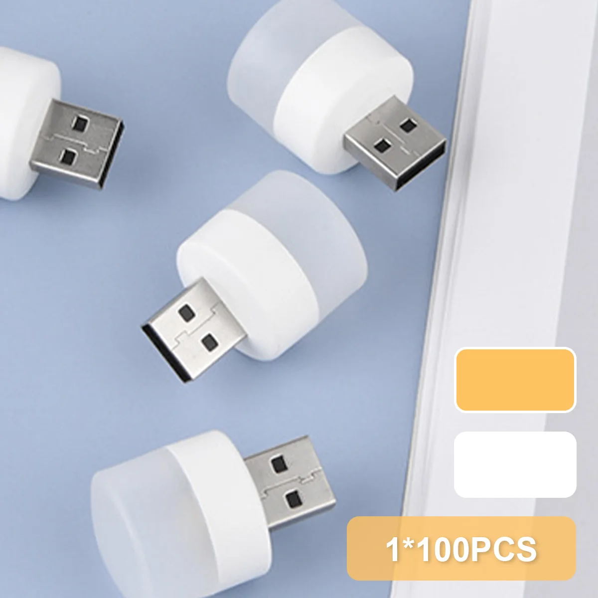 

New 1Pc/100Pcs Mini USB Night Light LED Nursery Lamp Bedside Lamp Potable Car Interior LED Lamp Small Round Baby Bedside
