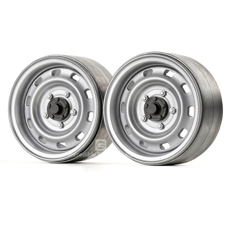 

GRC 1.9 Metal Beadlock Wheels Silver 12mm Hex Hub for 1/10 RC Crawler Car Traxxas TRX4 Defender TRX6 AXIAL SCX10 RC4WD Diy Parts