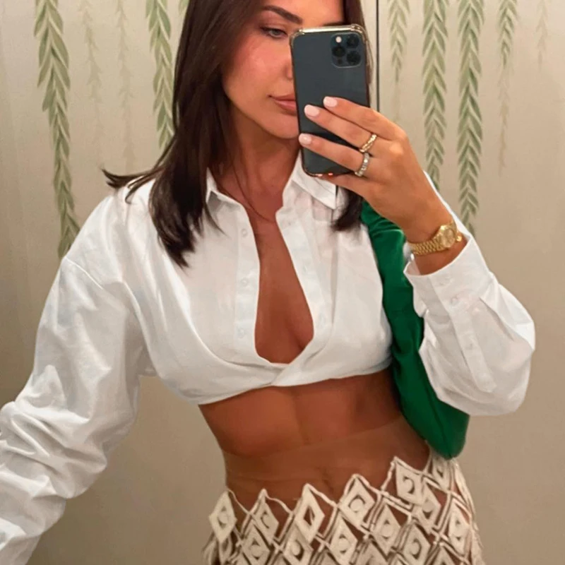 

2022 New Lace-up Short Top New Women's Fashion Shirt