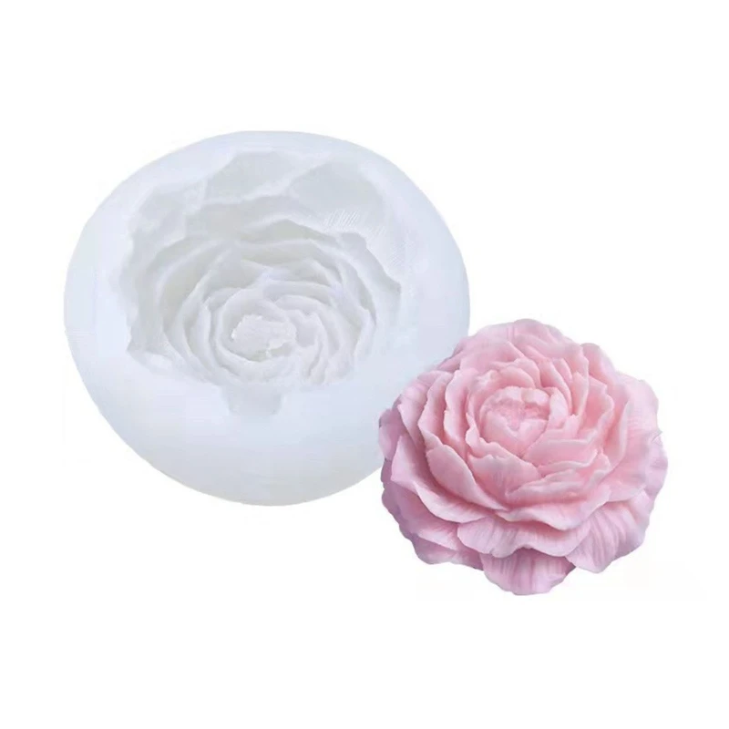 

DIY свеча с пионами, искусственный цветок 3D, форма для мыла, свечи для конфет, помадки, шоколада, инструмент для выпечки