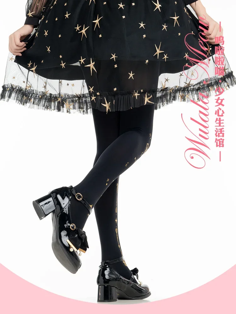 Оригинальные японские колготки в стиле &quotЛолита&quot с перекрестными шипами