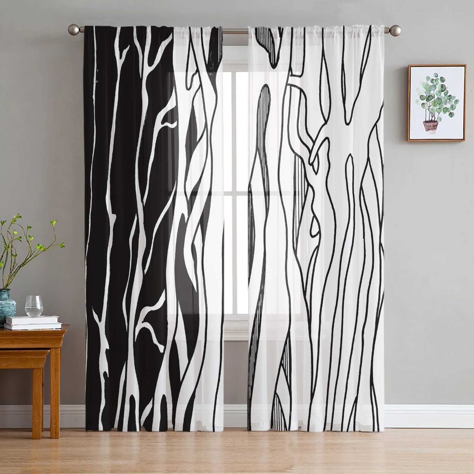 

Линии искусства минималистская текстура вуаль шторы для гостиной лечение окна дома спальни отеля декоративные прозрачные тюлевые занавес...