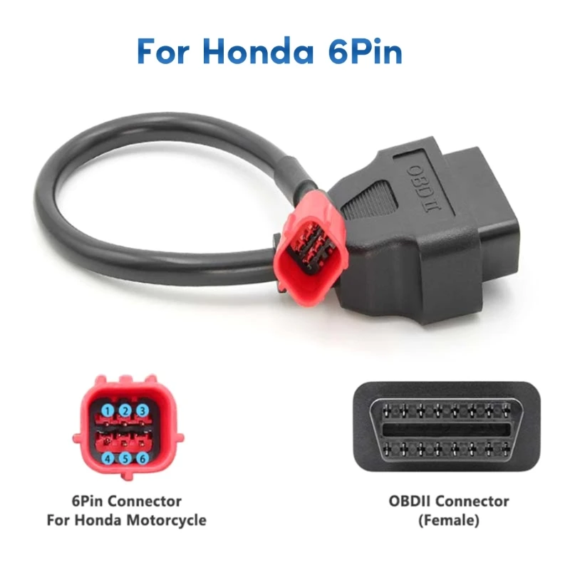 

OBD2 Cable Connector Scanner Suitable for Motorbike 16 Pin to 6 Pin Full Diagnostic Adapter Connector Cable Tool Drop Shipping
