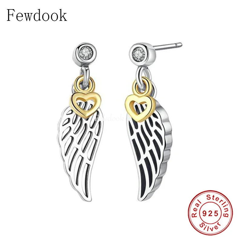 Женские серьги-гвоздики с ангельскими крыльями и перьями | Украшения аксессуары