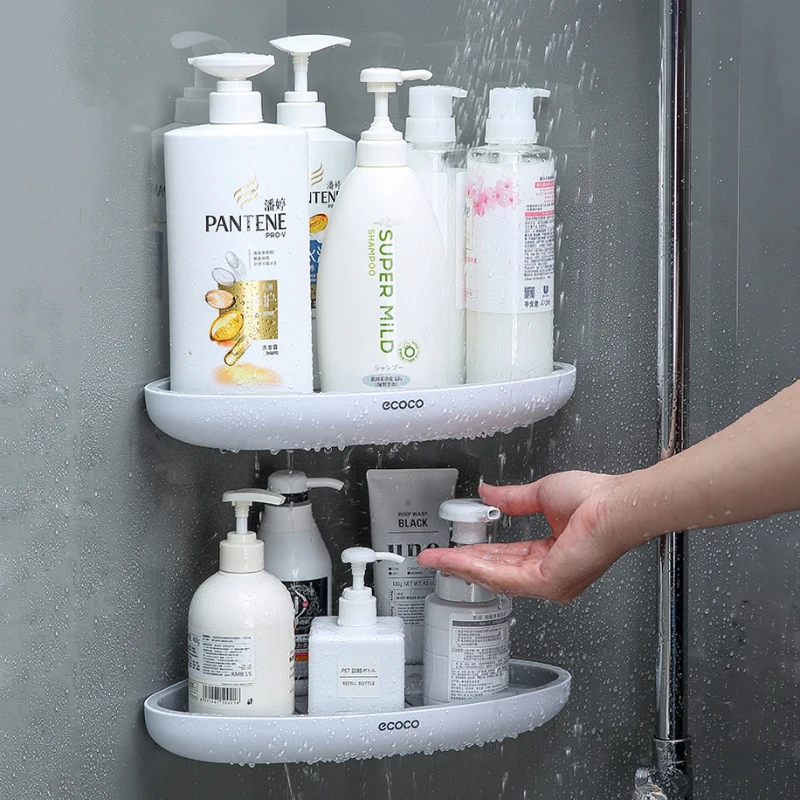 yorede corner bathroom shelf wall mounted triangular storage rack for bathroom organizer for kitchen bathroom accessories set free global shipping