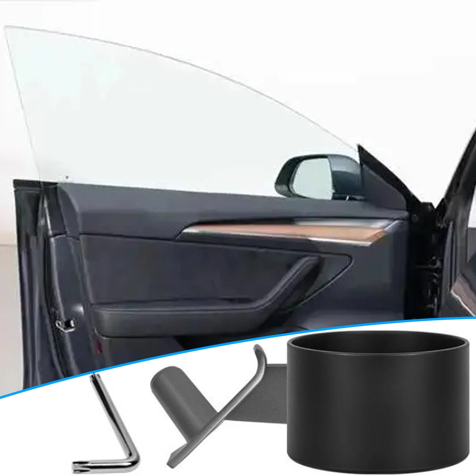 

Universal Water Cup Hoder Storage Box Door Rear Cup Holder Car Storage Accessories Compatible For Model 3/Y Litter Container