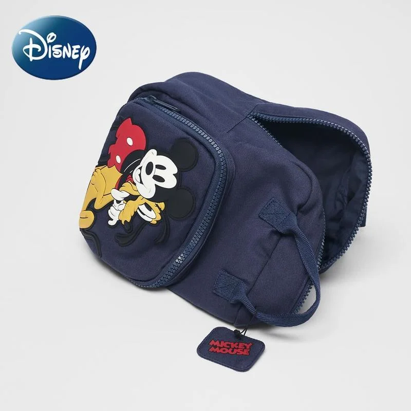 Disney Mickey Mouse New Canvas Children's Backpack Boys and Girls Cartoon Printing School Bag Large Capacity Handbag