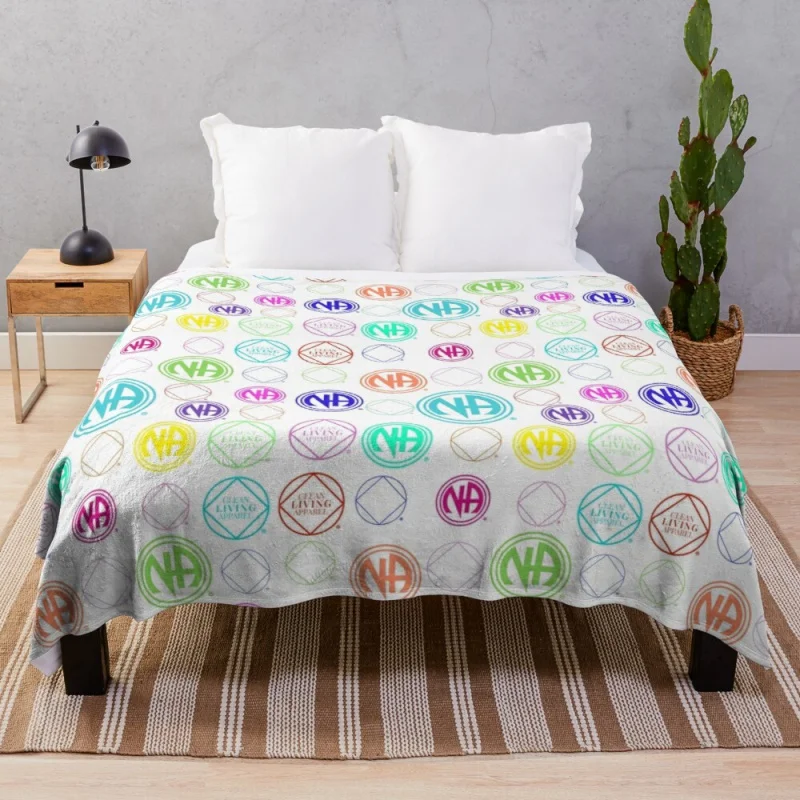 

Colorful NA Symbols and Logos Narcotics Anonymous GiftThrow Blanket Fuzzy Blanket Custom Blanket