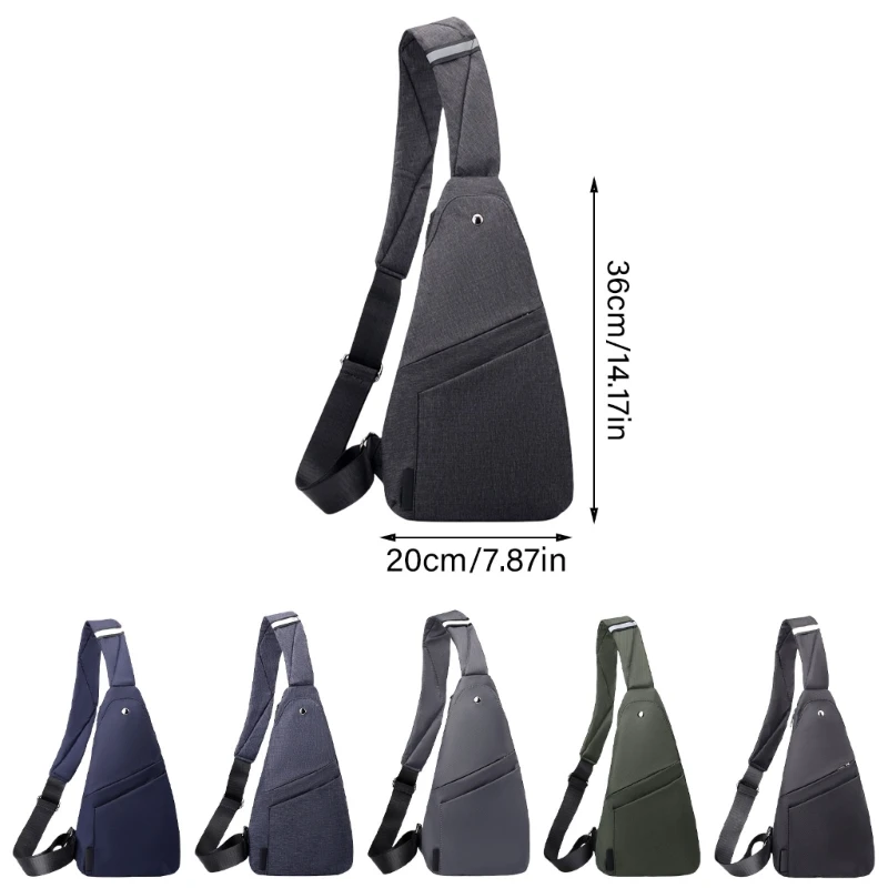 E74B Мужская сумка через плечо с одним ремешком и несколькими карманами. Легкая