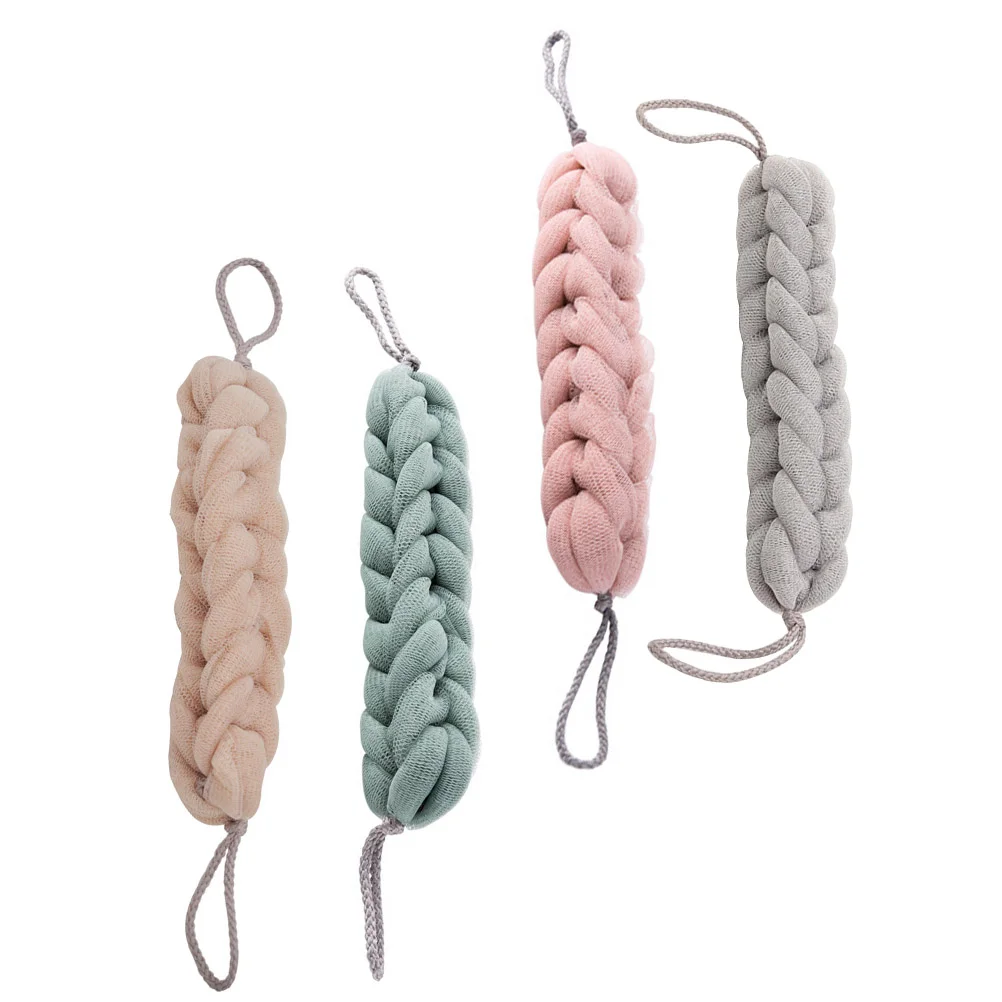 

4Pcs Exfoliating Towels Shower Towels Long Strip Towels Body Scrubbing Tools Bath Towels for Travel Home