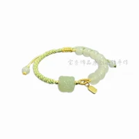 natural hetian jade xingshi bracelet hetian white jade 8mm jue suet woven hand strap girlfriends gift