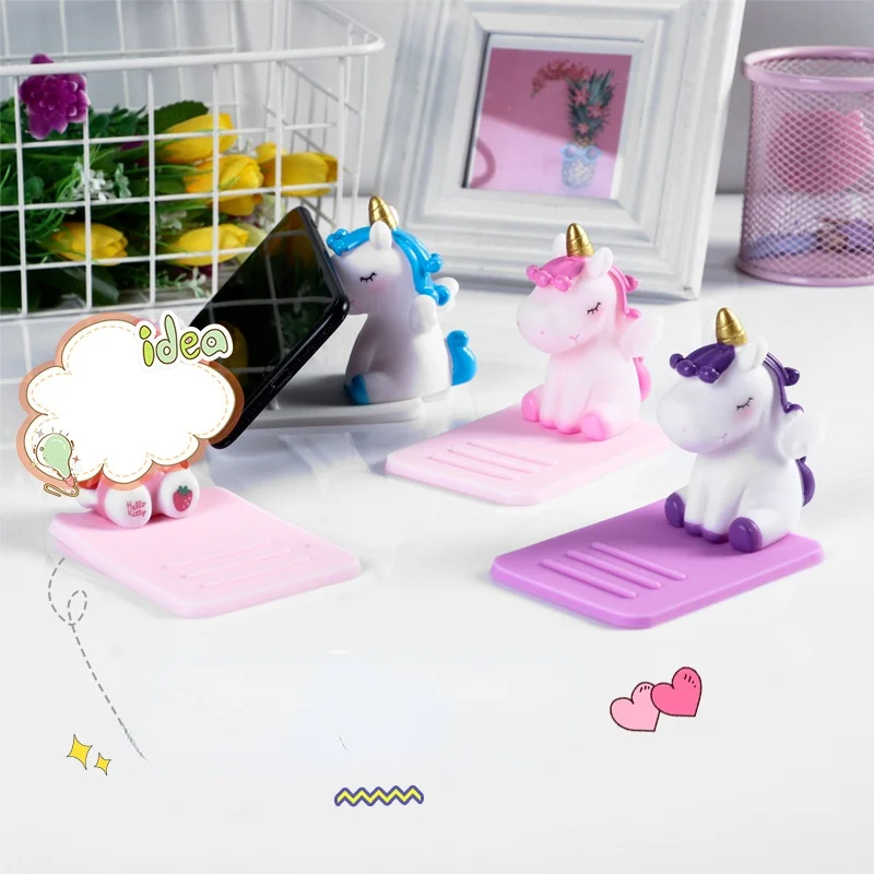 

Cute Anti-Slip Unicorn Phone Stand Mobile Phone Holder Support Desk Decor Phone Bracket for IPhone X XR 8 XiaoMi Huawei Samsung