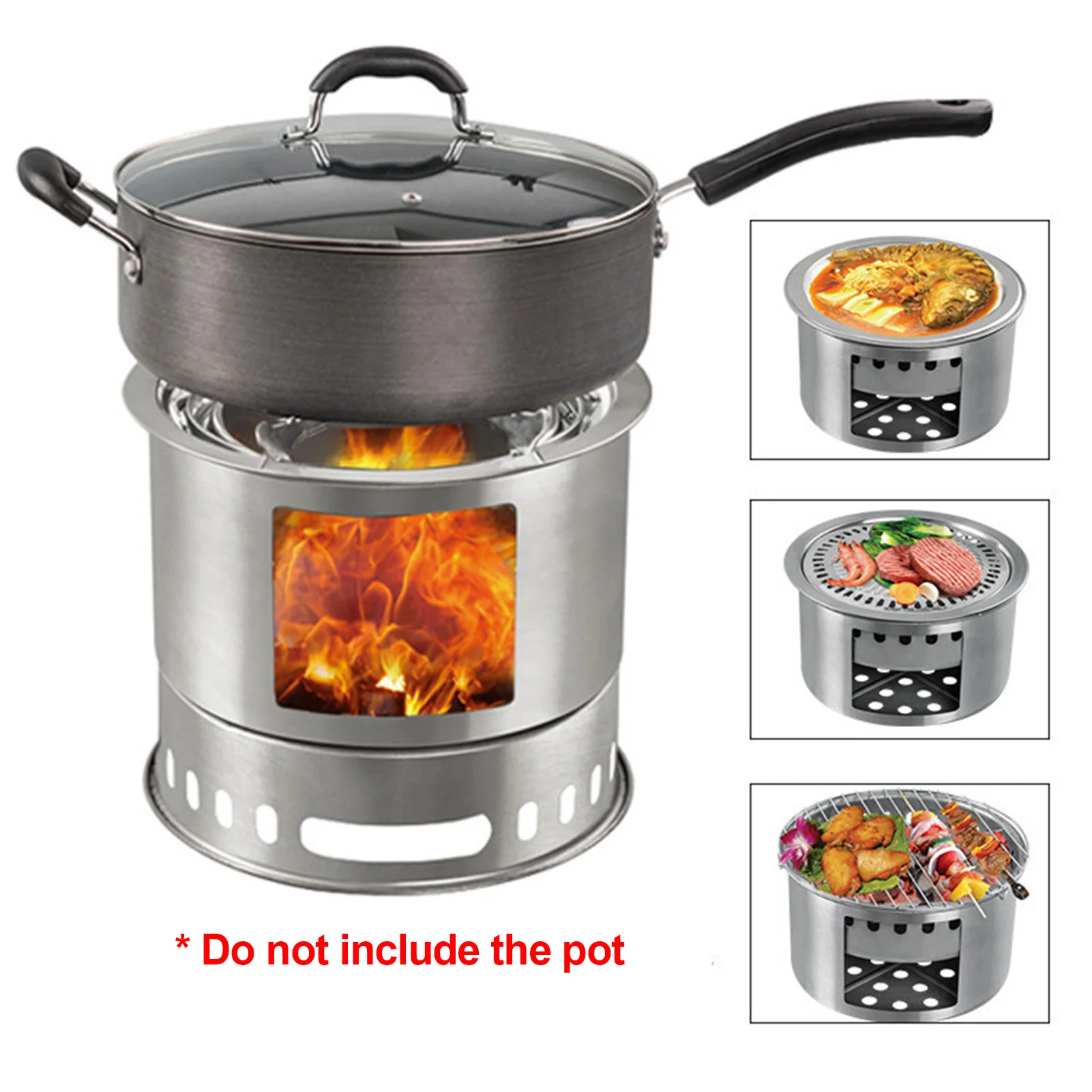 

Outdoor Camping Equipment Windproof Wood Stoves Furnace Deconstructable Portable Picnic Stoves Cross Border Cooking Gas Burner