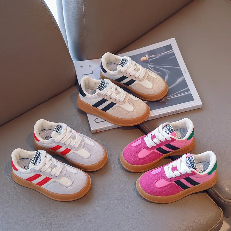 

New Kids Suede Shoes Children Sports Sneakers Boy Girl Canvas Shoes Spring Autumn Girls Boys Solid Child Trainers Canvas Shoes