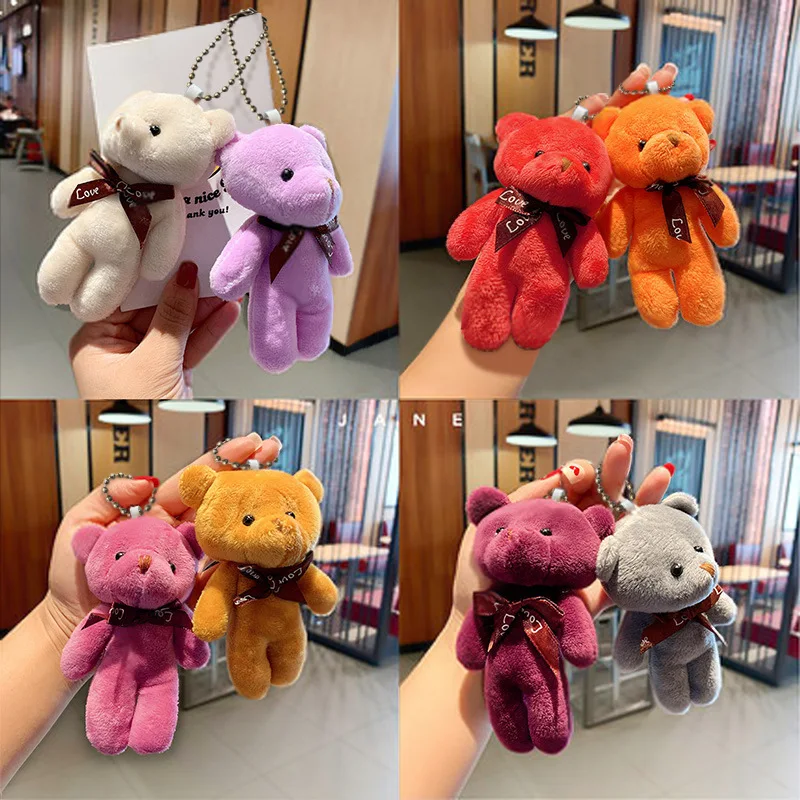 

Teddy Bear Plush Toys Mini Kawaii Teddy Bear Dolls Toy Small Gift for Party Wedding Keychain Bag Pendant Teddy Doll 12cm