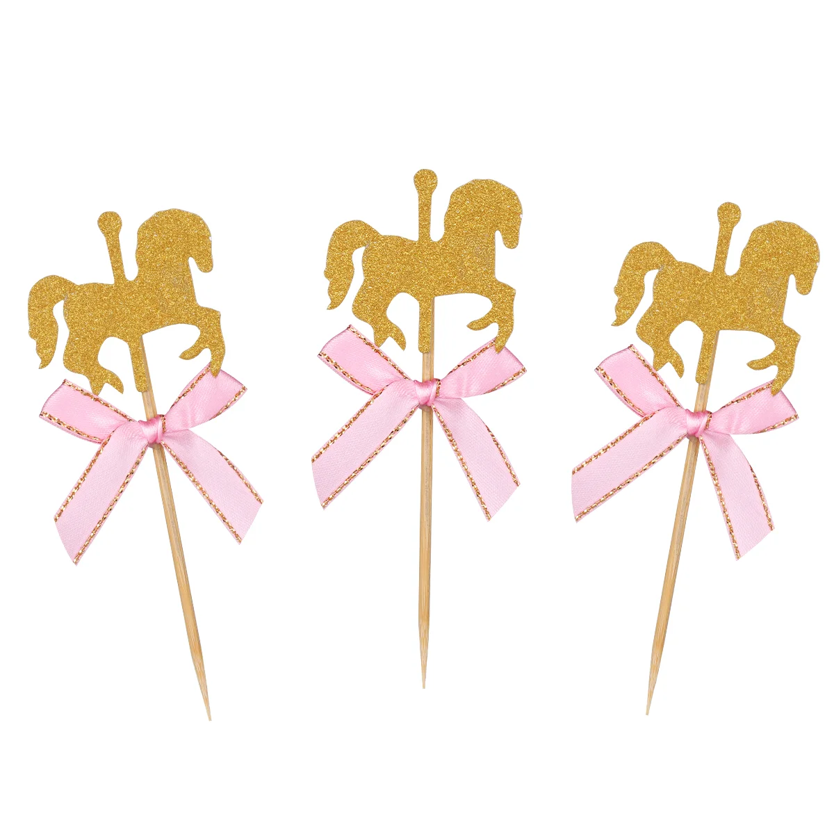 

Wedding Carousel Cake Decorations Decorate Dessert Topper Wooden Cupcake Toppers Baby