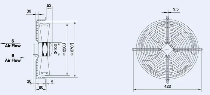 Micro lumière YWF4D/4E-350S/B удлинитель ротора осевой флюс вентилятор чтение à froid мотер