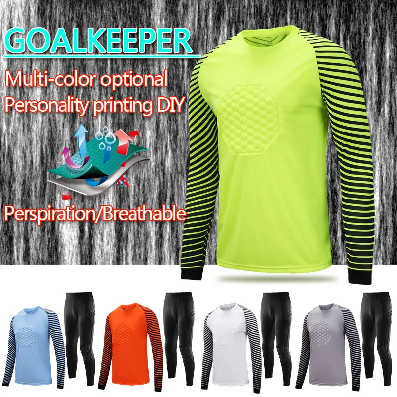 Мужская футбольная форма вратаря футбольные рубашки тренировочная футболка с
