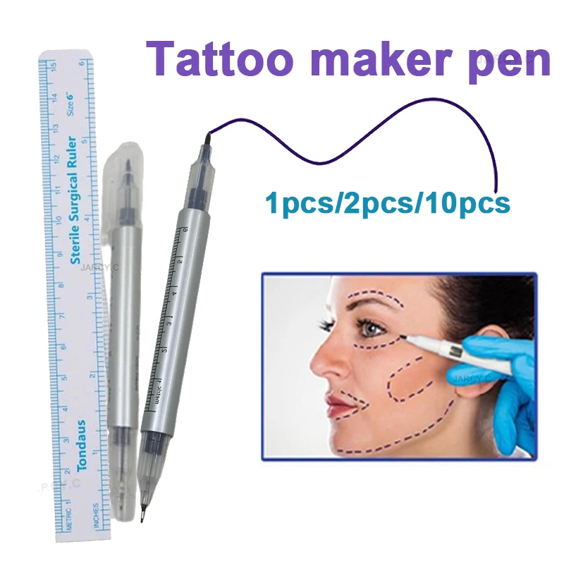 

1/2PCS Eyebrow Marker Pen Tattoo Accessories Microblading Surgical Skin Permanent Supplies White Surgical Scribe Make Up Tool