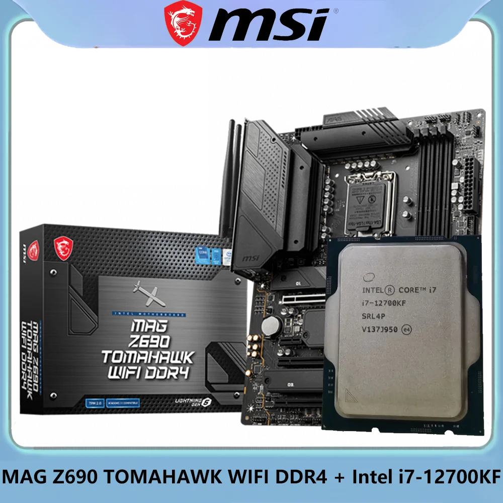 

Intel i7-12700KF CPU + MSI MAG Z690 TOMAHAWK WIFI DDR4 LGA 1700 PC Motherboard MATX Gaming