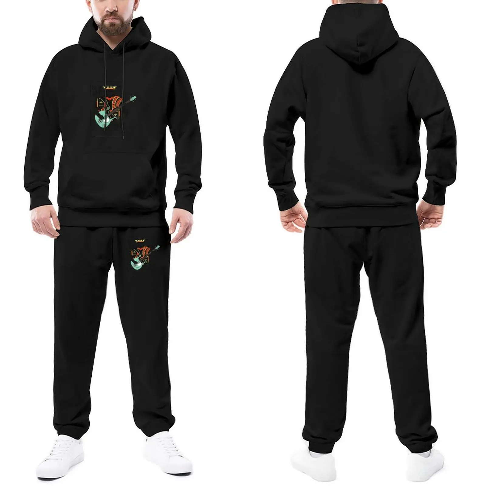 

Poker King of Clubs Trapstar Tracksuits Bass Guitar Music Hoodie Set Funny Jogger Sportswear Running Hip Hop Hoody Sweatpant Set