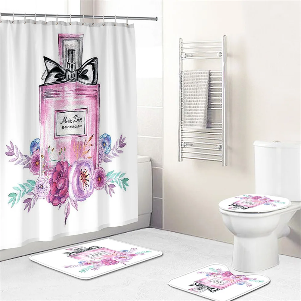 

Водонепроницаемые тканевые занавески для душа, с 3d-изображением Морского Пейзажа, 4 шт., нескользящий коврик для ванной