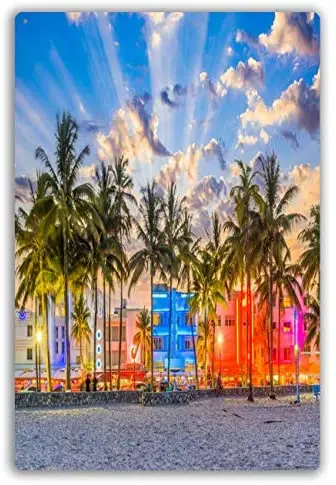

Funny Retro Cafe Store Metal Tin Signs Wall Decor Miami Beach Florida USA