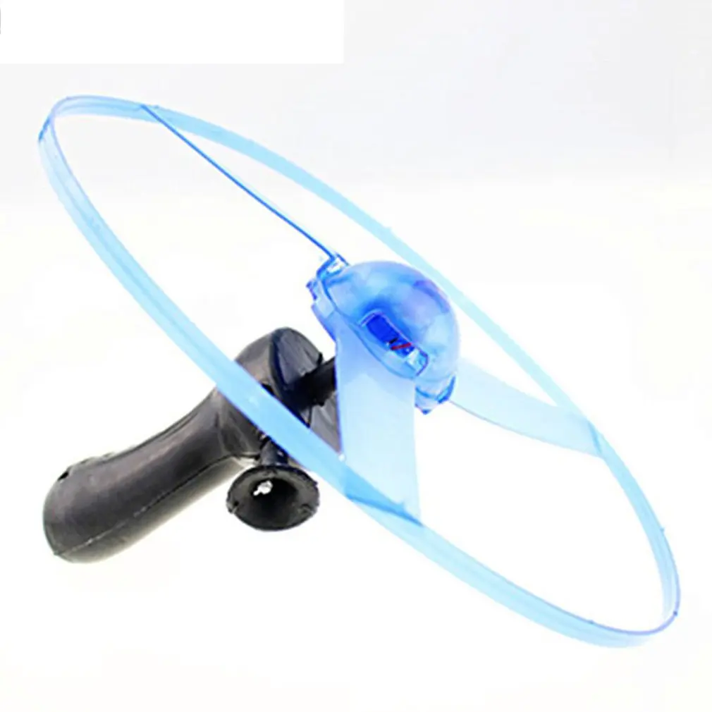 

LED Lighting Flying Disc Propeller Helicopter Toys Pull String Flying Saucers UFO Spinning Top Kids Outdoor Toys Fun Game Sports