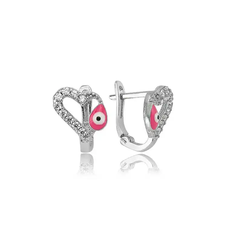 

Детская бирка Tevuli 925 пробы с серебристым розовым сердцем