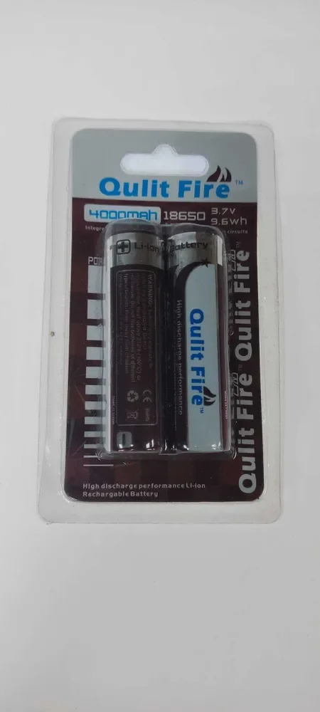 

Батарея 18650 4000mAh 3.7 9.6wh аккумулятор Qulit Fire 2шт