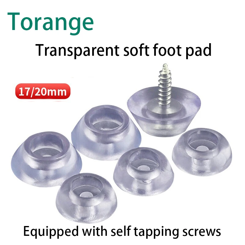 Силиконовая накладка, прозрачная накладка для ног, противоскользящая накладка для мебельных ногтей, мягкая резиновая вогнутая прокладка, подставка для обеденного стула 17 мм, 20 мм, 20 шт.