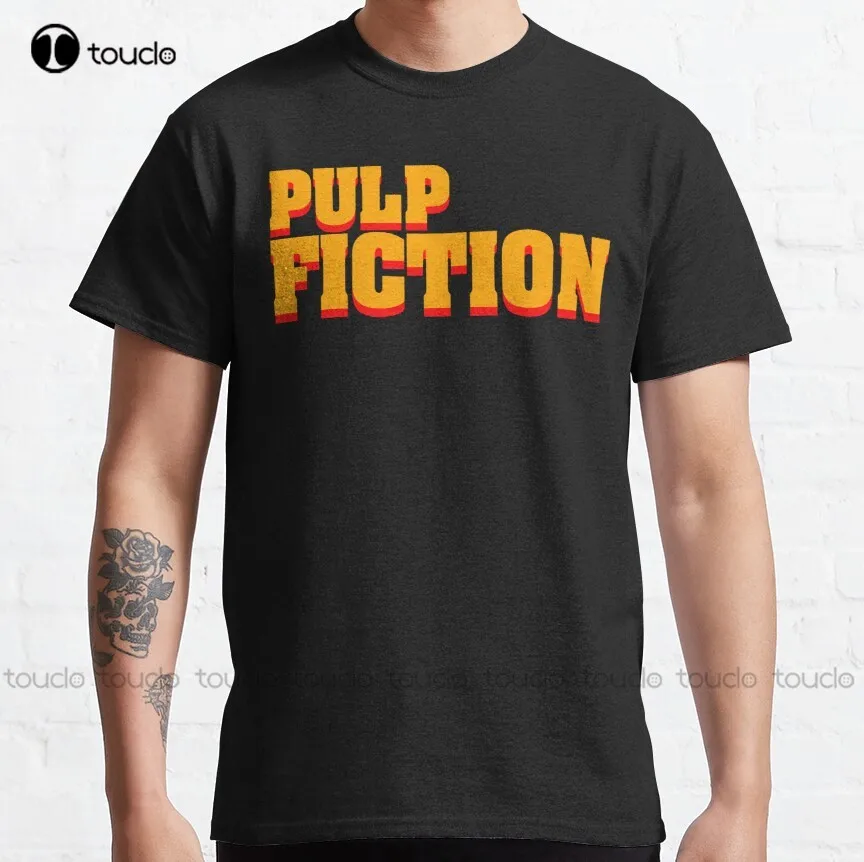 

Pulp Fiction Logo Classic T-Shirt T Shirts For Men Custom Aldult Teen Unisex Digital Printing Tee Shirt Xs-5Xl Classic Tshirt