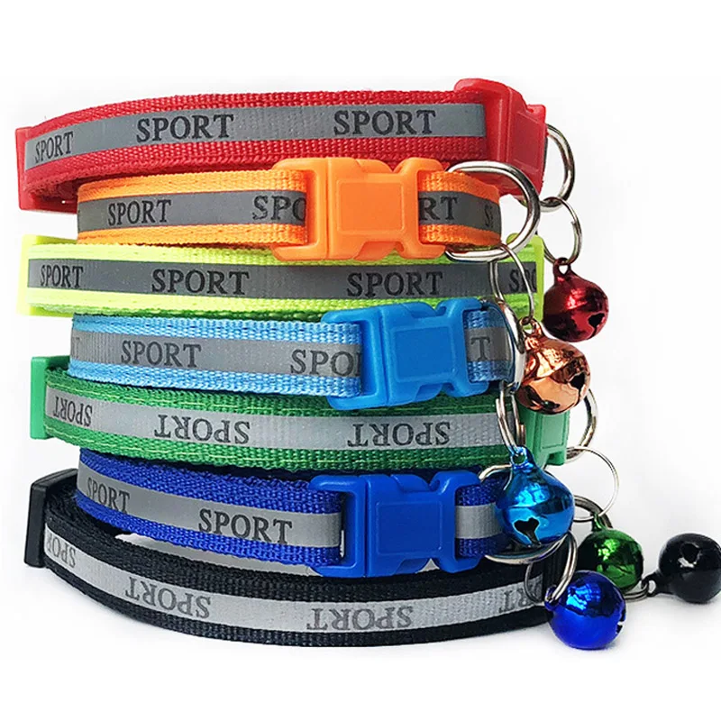 

Pet Printed Reflective Collar Patch Adjustable Dog Collars Lovely Safety Popular Necklace With Bells Fashionable Pet Supplies